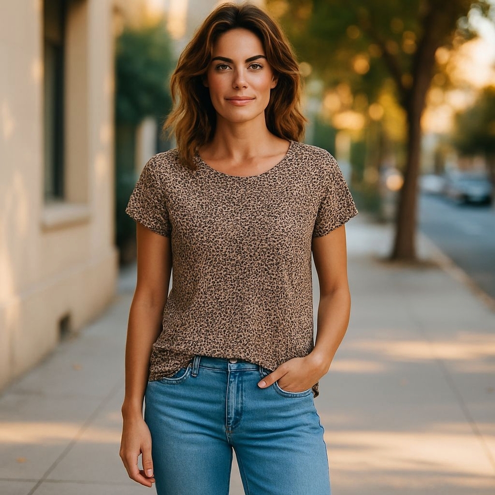 Michael Kors Brown Fitted Short Sleeve T-Shirt